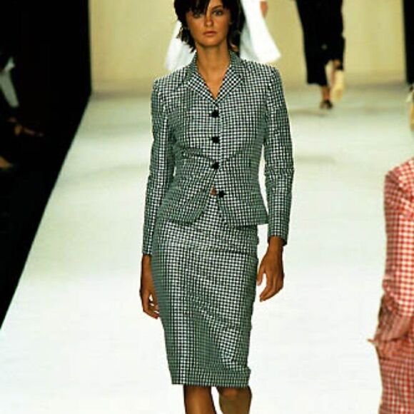 Ralph Lauren Spring Runway 2000 Black & White Gingham Silk Shantung Jacket - Picture 3 of 16